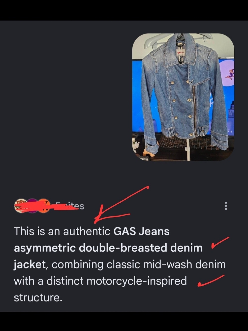 ❗️DISTRESSEDGAS Jeans Asymmetric Double-Breasted Denim Jacket - Mid Wash Blue ❗️